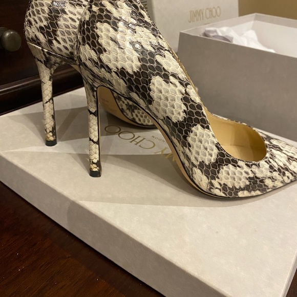 Jimmy Choo authentic Romy 100 Gloss Elaphe Stilettos - Picture 6 of 6